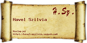 Havel Szilvia névjegykártya